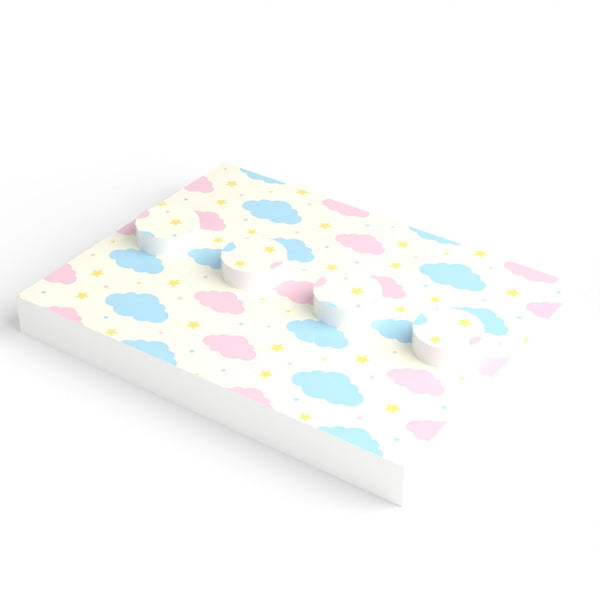 Підставка для мініфігурки 4 × 3 — Хмарки й зірочки, біла