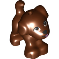 Тварина, Собака, Маленька Сидяча з Коричневими Очима, Чорним Носом, Ротом та Рожевим Язиком Print