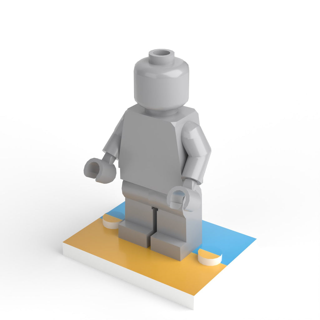 Підставка для мініфігурки 4 × 3 — Синьо-жовтий, з мініфігуркою