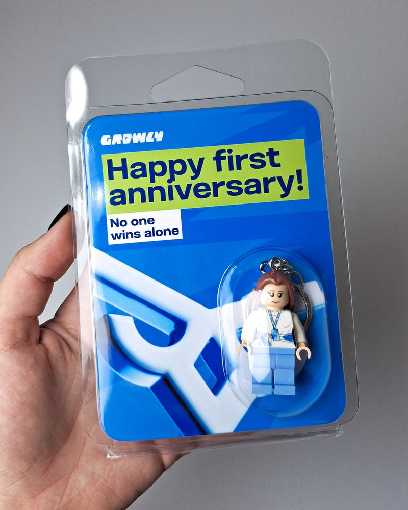 Брелок з фігуркою в блістері Growly «Happy first anniversary!»